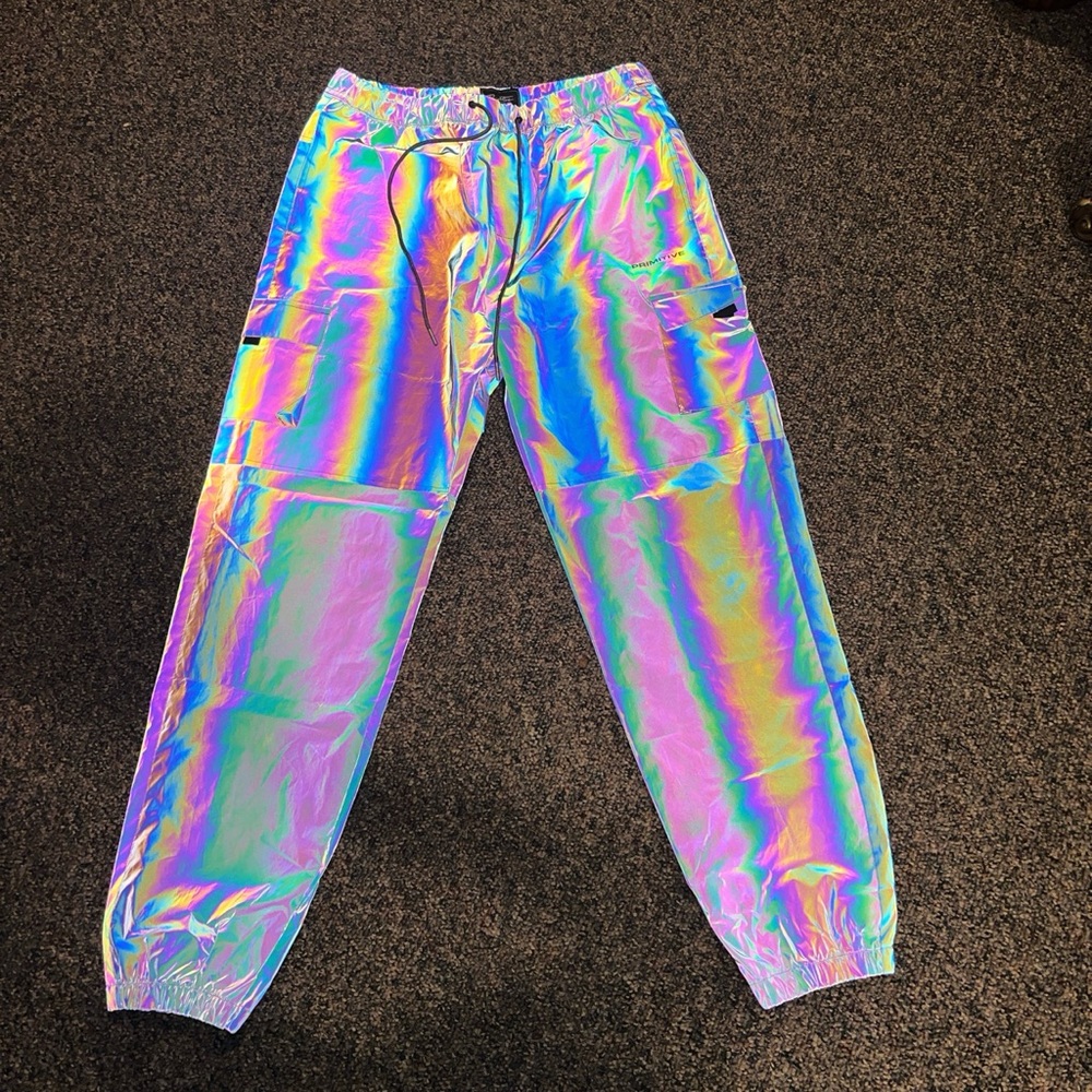 Reflective primitive skateboarding cargo pants size L